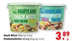 Mäc Geiz MARYLAND Snack Nüsse o. Studentenfutter süß/salzig Angebot