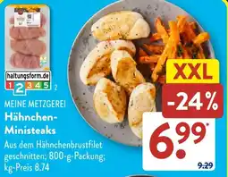 Aldi Süd MEINE METZGEREI Hähnchen Ministeaks Angebot