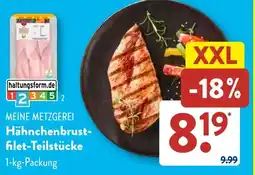 Aldi Süd MEINE METZGEREI Hähnchenbrustfilet-Teilstücke 1-kg-Packung Angebot