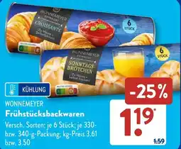 Aldi Süd WONNEMEYER Frühstücksbackwaren Angebot