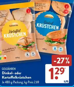Aldi Süd GOLDÄHREN Dinkel- oder Kartoffelkrüstchen Angebot