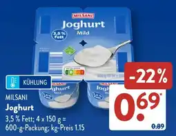 Aldi Süd MILSANI Joghurt Angebot