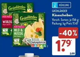Aldi Süd GRÜNLÄNDER Käsescheiben Angebot