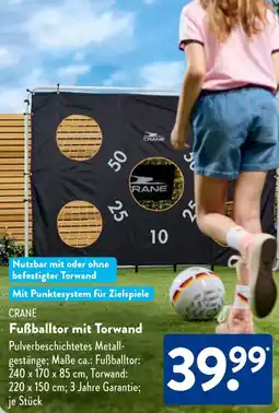Aldi Süd CRANE Fußballtor mit Torwand Angebot