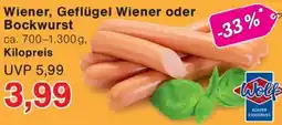 Wiglo Wunderland Wiener, Geflügel Wiener oder Bockwurst Angebot