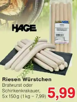 Wiglo Wunderland HAGE Riesen Würstchen Angebot