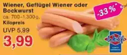 Jawoll Wiener, Geflügel Wiener oder Bockwurst Angebot