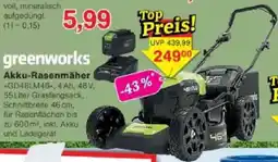 Jawoll greenworks Akku-Rasenmäher Angebot