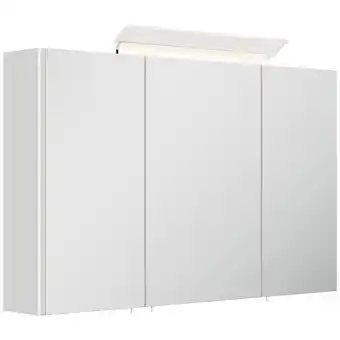 Netto Marken-Discount Spiegelschrank 100cm inkl. Design LED-Lampe und Glasböden weiss hochglanz Angebot