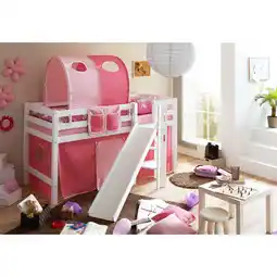 Netto Marken-Discount TiCAA Hochbett mit Rutsche Podestbett Tino Buche Weiß Classic, teilbar mit Farbauswahl Angebot