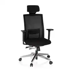 Netto Marken-Discount hjh OFFICE Profi Chefsessel CAPTIVA Stoff / Netzstoff mit Armlehnen (höhenverstellbar) Angebot