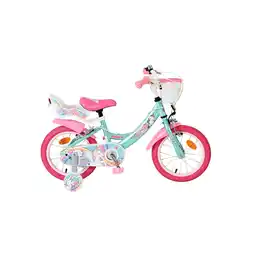 Netto Marken-Discount VOLARE Kinderfahrrad Unicorn 14 Zoll ohne Rücktrittbremse, grün Angebot
