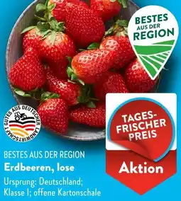 Aldi Süd Erdbeeren, lose Angebot