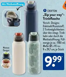 Aldi Süd CROFTON ,,Sip your way" Trinkflasche Angebot