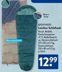 Aldi Süd ADVENTURIDGE Leichter Schlafsack Angebot