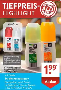Aldi Süd MULTINORM Insektenschutzspray Angebot