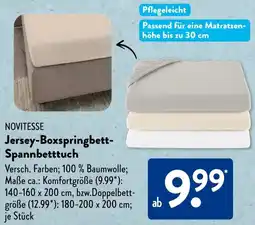 Aldi Süd NOVITESSE Jersey-Boxspringbett Spannbetttuch Angebot
