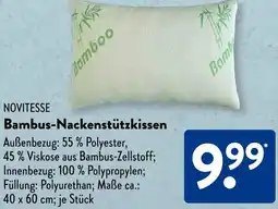 Aldi Süd NOVITESSE Bambus-Nackenstützkissen Angebot