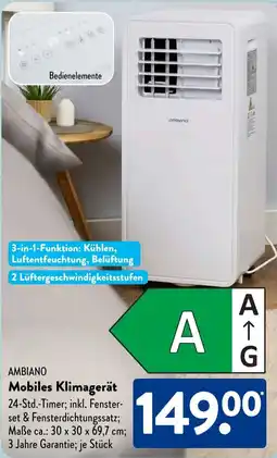 Aldi Süd AMBIANO Mobiles Klimagerät Angebot