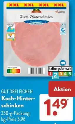 Aldi Süd GUT DREI EICHEN Koch-Hinterschinken Angebot