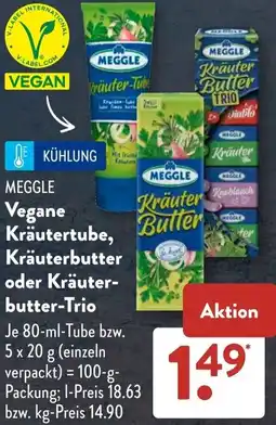 Aldi Süd MEGGLE Vegane Kräutertube, Kräuterbutter oder Kräuterbutter-Trio Angebot