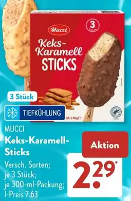 Aldi Süd MUCCI Keks-Karamell Sticks Angebot