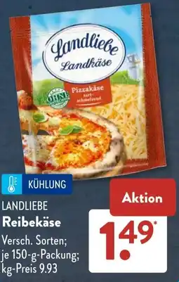 Aldi Süd LANDLIEBE Reibekäse Angebot