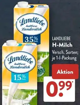 Aldi Süd LANDLIEBE H-Milch Angebot
