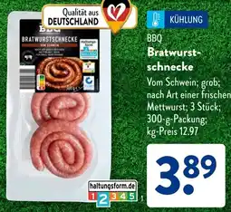 Aldi Süd BBQ Bratwurstschnecke Angebot