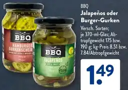 Aldi Süd BBQ Jalapeños oder Burger-Gurken Angebot