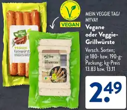 Aldi Süd MEIN VEGGIE TAG/ MYVAY Vegane oder Veggie Grillwürste Angebot