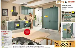 Zurbrüggen Moderne Landhausküche Xora XO 50 in Eiche Verde Nachbildung Angebot