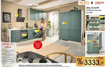 Zurbrüggen Moderne Landhausküche Xora XO 50 in Eiche Verde Nachbildung Angebot