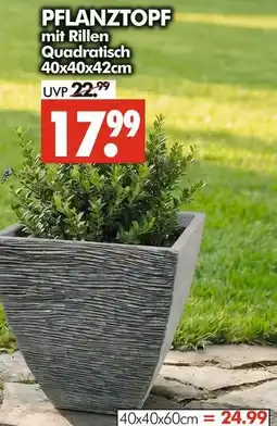 Wreesmann Pflanztopf mit rillen quadratisch Angebot