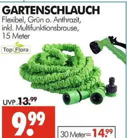 Wreesmann Top flora gartenschlauch flexibel grün o. anthrazit inkl. multifunktionsbrause Angebot