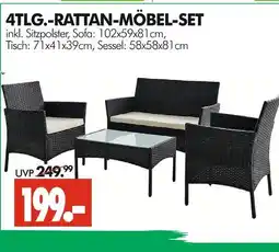 Wreesmann 4-tlg. rattan-möbel-set Angebot