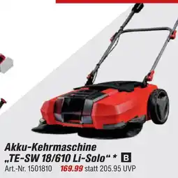 toom Baumarkt Einhell akku-kehrmaschine te-sw 18/610 li-solo Angebot