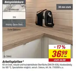 toom Baumarkt Arbeitsplatten Angebot