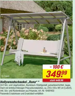 toom Baumarkt Hollywoodschaukel runa Angebot