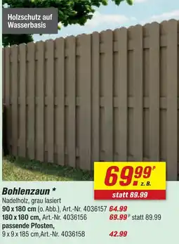 toom Baumarkt Bohlenzaun 90 x 180 cm Angebot
