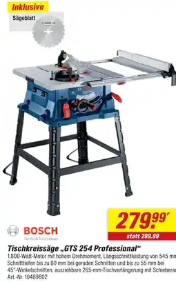 toom Baumarkt Bosch tischkreissäge gts 254 professional Angebot