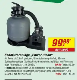 toom Baumarkt Sandfilteranlage power clean Angebot