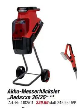 toom Baumarkt Einhell akku-messerhäcksler redaxxo 36/25 Angebot