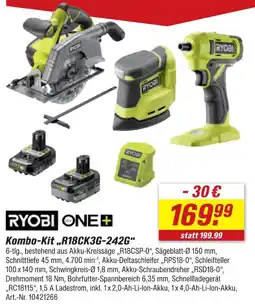 toom Baumarkt Ryobi kombo-kit r18ck3g-242g Angebot