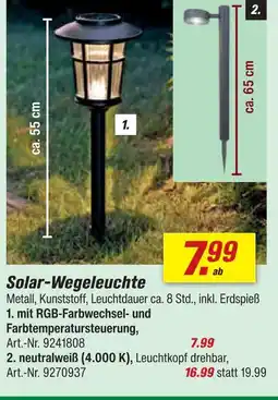 toom Baumarkt Solar-wegeleuchte mit rgb-farbwechsel Angebot