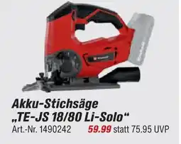toom Baumarkt Akku-stichsäge te-js 18/80 li-solo Angebot