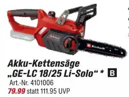 toom Baumarkt Einhell akku-kettensäge ge-lc 18/25 li-solo Angebot