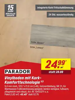 toom Baumarkt Parador vinylboden mit korkkomforttechnologie Angebot