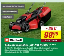 toom Baumarkt Einhell akku-rasenmäher ge-cm 18/30 li Angebot