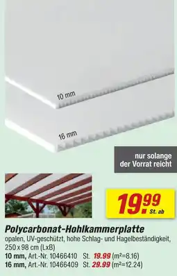 toom Baumarkt Polycarbonat-hohlkammerplatte 10 mm Angebot